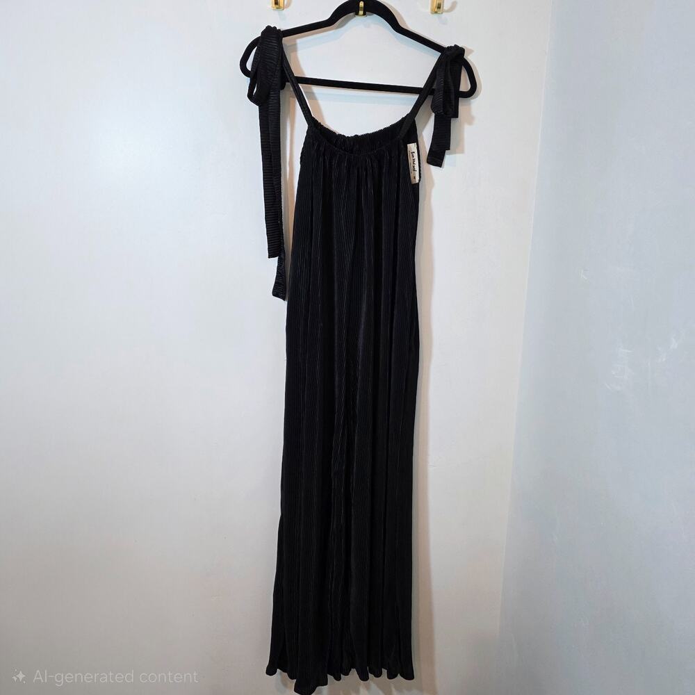 Three Bird Nest Black Tie-Shoulder Jumpsuit